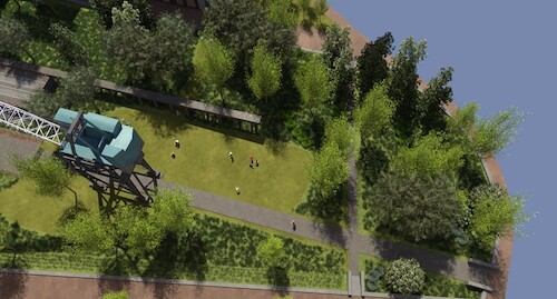 Artist impressie van het Wervenpark Stadswerven