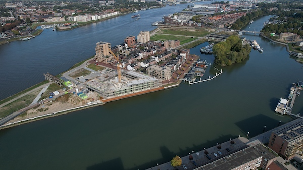 Dronebeeld van de wijk Stadswerven