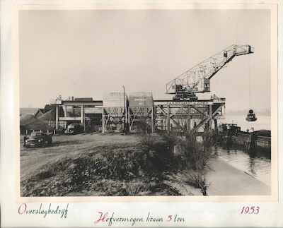 Historische foto van kraanbaan Goedhart